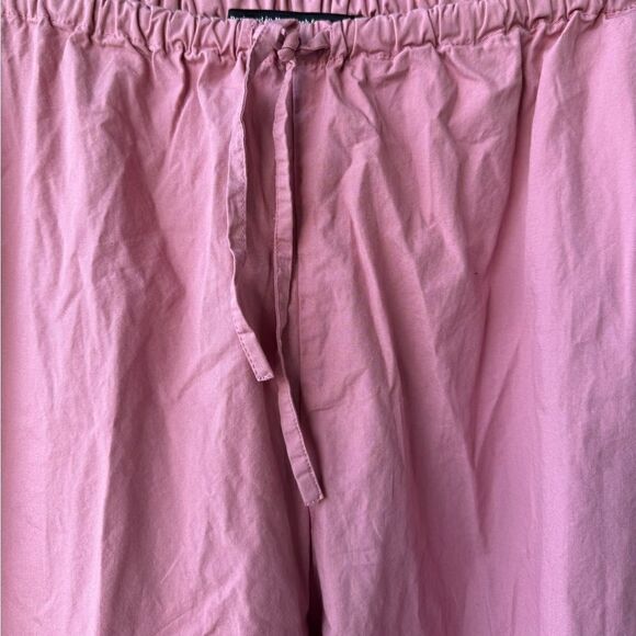 The J. Peterman Company Women’s Wide Leg Jogger Pants XL Dusty Rose Cropped Boho - Picture 2 of 5